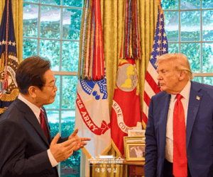 President Trump mentions raids on churches in South Korea during an August 2025 summit.