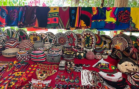 Embera artwork for sale at their village up the Chagres River in Panama. (NewsAmericasNow.com image)