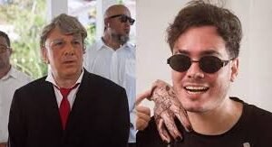 Fidel Castro's Grandson r, and a fake Donald Trump, l.