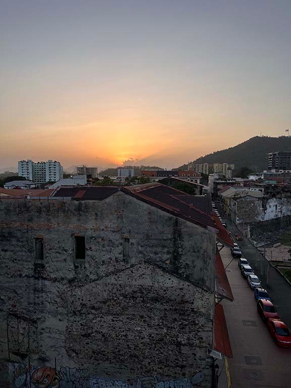 Sunset from Casa  Casco in Casco Antiguo, Panama. (NewsAmericasNow.com image)