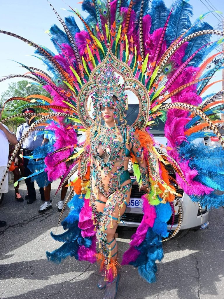 Meet Lauren Austin, The Designer Behind Rihanna And Spice's Show-Stopping Crop Over Looks 8 Rihanna at Crop Over 2026 in another Lauren Austin original. (Lauren Austin Instagram image)